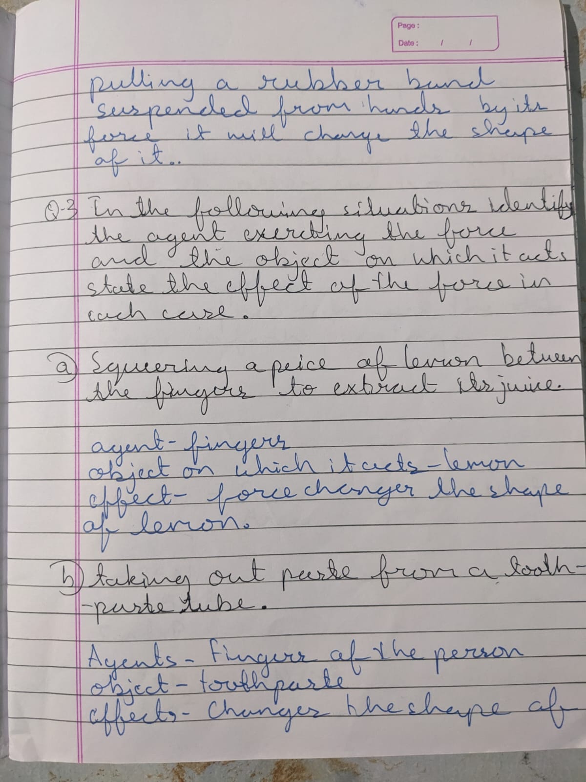 Original handwritten notes β physics questions
